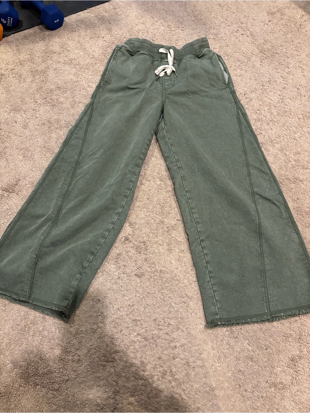 Women’s Olive Green Wide-Leg Drawstring Bottoms